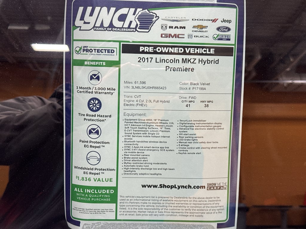 2017 Lincoln MKZ Hybrid Premiere