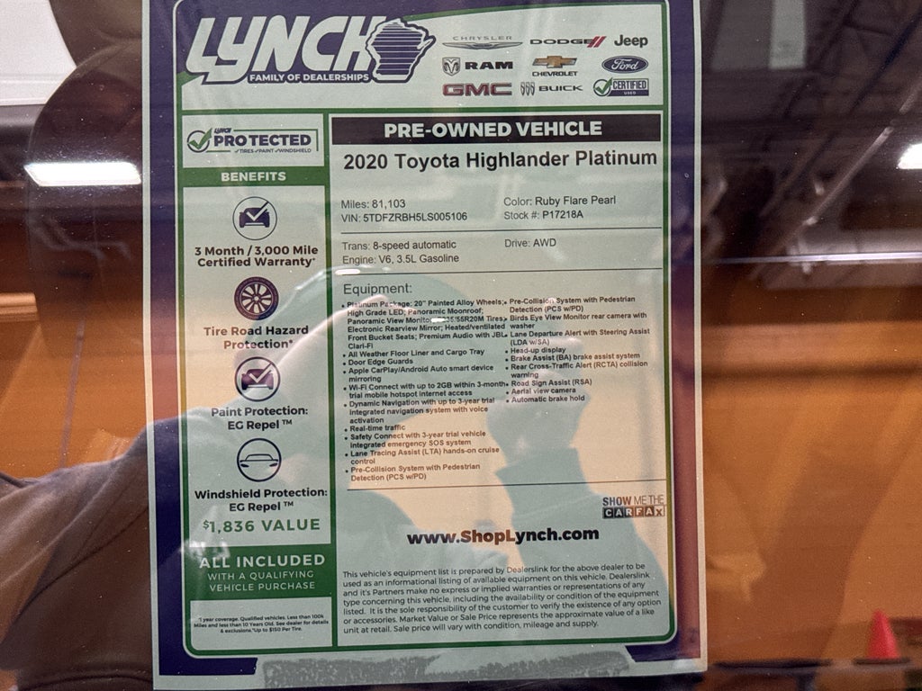2020 Toyota Highlander Platinum