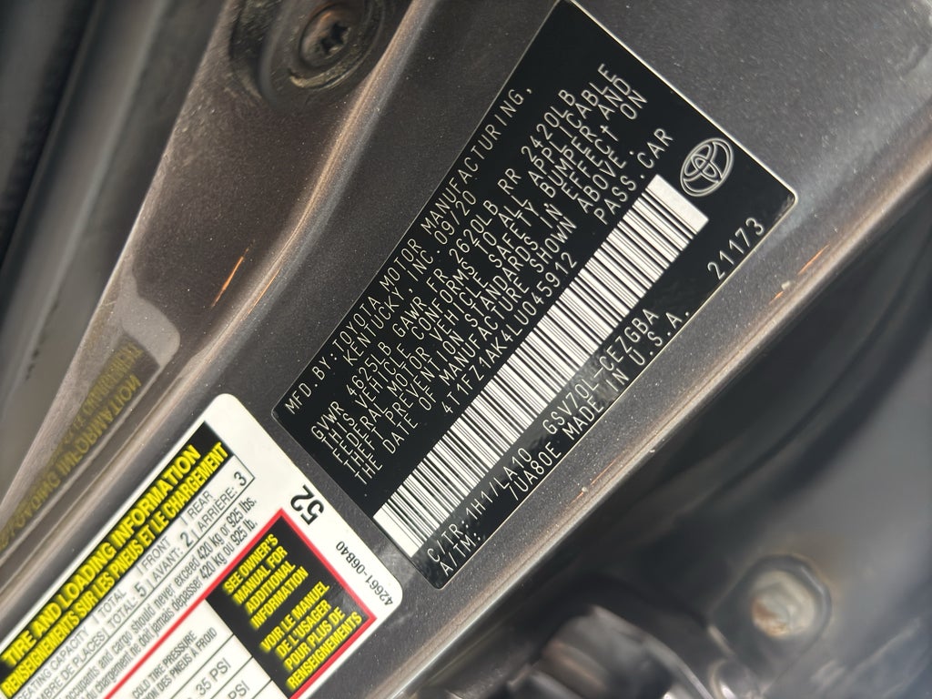 2020 Toyota Camry XLE V6